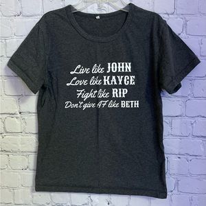 Yellowstone Dark Gray Printed Round Neck Short Sleeve T-Shirt Size M